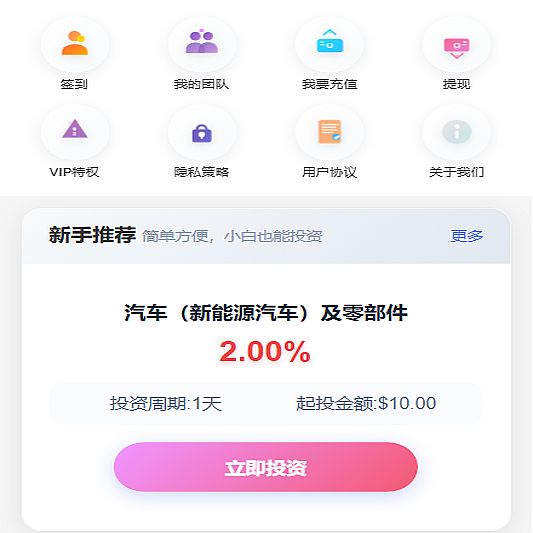 Ganges多语言海外投资理财源码/三级代理分销+USDT冲提+签到